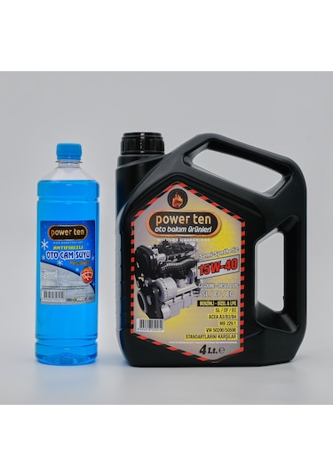 POWERTEN 15W40 Motor Yağı 4 LİTRE + Cam Suyu