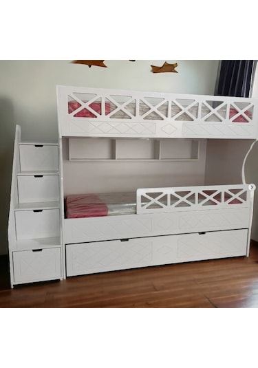 Cordoba Tamamı Mdf Lake Boyalı Yavrulu 3 Lü Ranza B