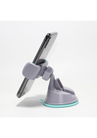 Singree Evrensel Araç Telefon Tutucu - 360 Derece Dönebilir, Yapışkanlı Vantuzlu, Tek Elle Kullanım Gri