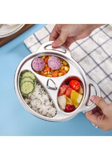 Sones Çocuklar Ev Paslanmaz Çelik Izgara Karikatür Yemek Tabağı Panda