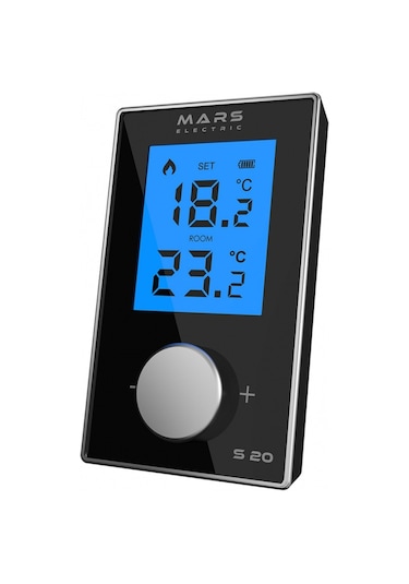 Mars S20 Kablosuz Oda Termostatı Siyah + Purjör