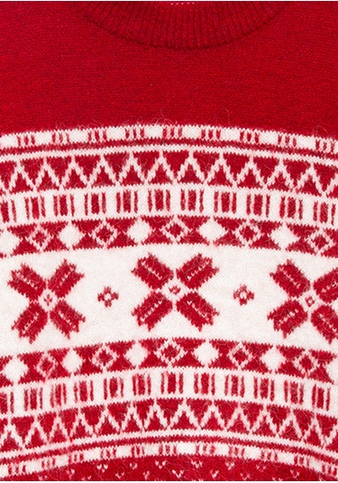 Mavi - Yılbaşı Temalı Kırmızı Kazak 1710869-70057 Kırmızı
