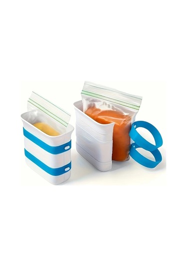 Brightnova Faridabio 2pcs Yığınlanabilir Dondurucu Gıda Blok Yapıcı Tepsiler Yemek Hazırlama Çorba Sos İçin