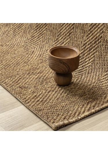 Düz Kahve Toprak Kılçık Desenli Halı - L665kabo