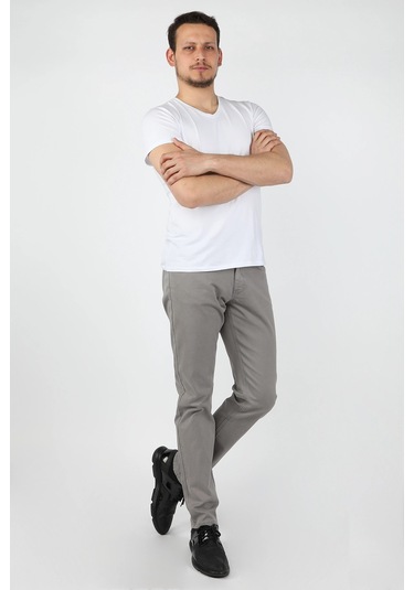 Erkek 5 Cep Gabardin Pantolon Gri