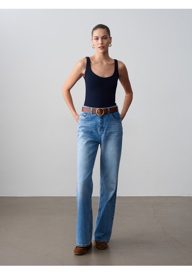 Dilvin 21053 Askılı Bodysuit-k.lacivert