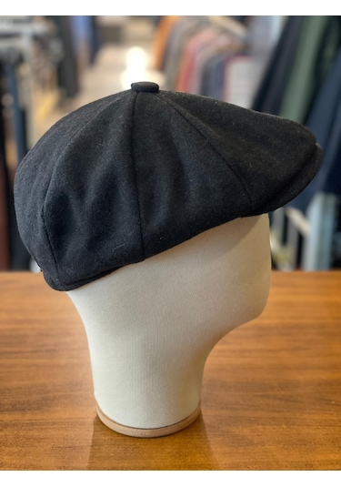 Hamze Peaky Blinders Tarz İngiliz Model Kaşe Kumaş Kasket Şapka Antrasit