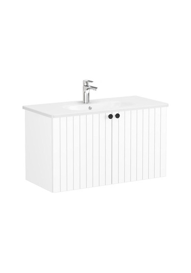 VitrA Root Groove Kapaklı Lavabo Dolabı 100 Cm Mat Beyaz 69310 Çok Renkli