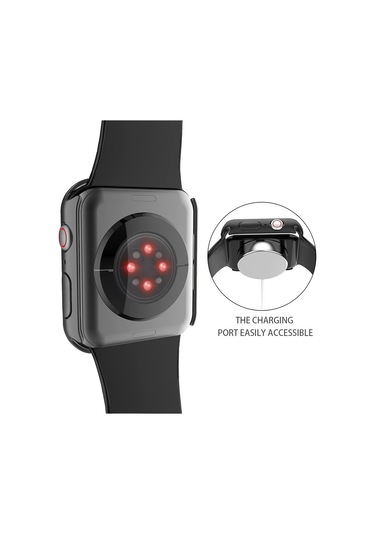 Temperli Cam Ekran Koruyuculu 2'li Sert Pc Kılıfı, Apple Watch Series 3 Ve Series 2 42 Mm İle Uyumlu, Ultra İnce, Çizilmeye Karşı Dayanıklı, Tam Kapsama Koruması