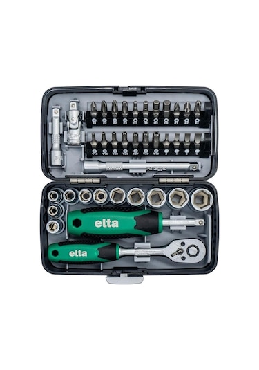 Elta 14000005078 1/4'' Altıköşe Cırcırlı Lokma Anahtar Ve Bits Uç Seti 38 Parça
