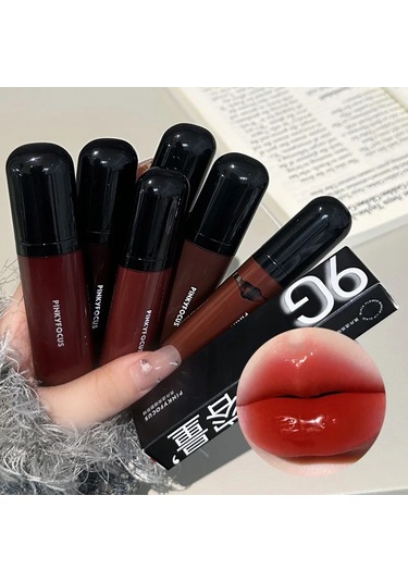 Kırmızı Kahverengi Ayna Dudak Sır Su Işığı Nemlendirici Yapışmaz Bardak Son 02 Pembe