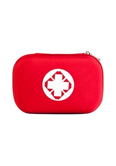 Wondernest 25'i 1 Arada Eva Taşınabilir Araba Acil Durum Kiti Hayatta Kalma Kutusu Kırmızı