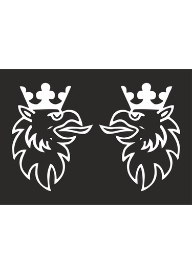 Scania Kral Kartal & Sağ Sol Çift Kapı Araba, Oto, Kamyon, Traktör Sticker 40x40 Cm 2 Adet