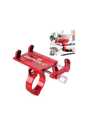 Motosiklet Gidon Alüminyum Alaşımlı Telefon Braketi Kırmızı Kırmızı