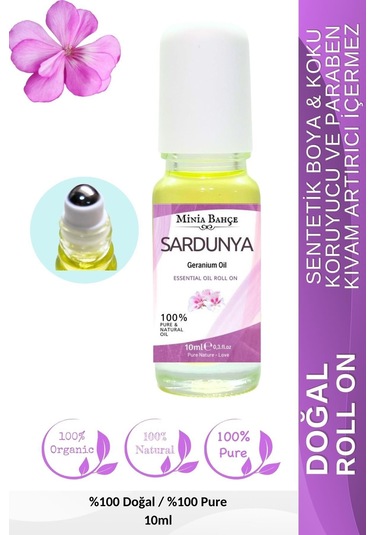 Minia Bahçe Aromaterapi Sardunya Roll-on, %100 Doğal, 10ml