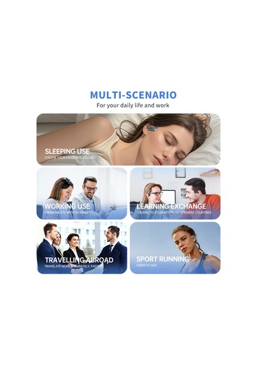 Suofeng Xg99 Ows Kulak Dışı Bluetooth Kulaklık - 138 Dil Gerçek Zamanlı Aı Çeviri, Uzun Pil Ömrü, Yüksek Kaliteli Stereo, İos & Android Uyumlu Gümüş