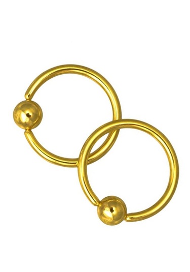 Homyl 1 Çift Paslanmaz Çelik Burun Tragus Dudak Tutucu Boncuklu Altın