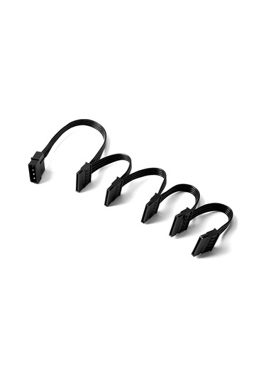 Mufunye 5 Sata Sabit Diski İçin 4pin'den Güç Kablosu - Birden Beşe Adaptör, Siyah