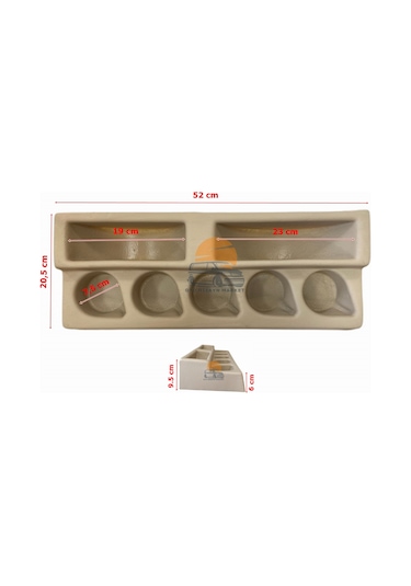 Karavan Tabak ve Fincan Tutucu 47 CM X 18.5 CM Çok Renkli