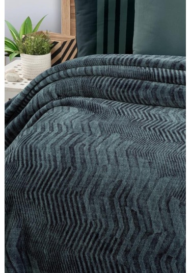 İspanyol Battaniyeli Krep Nevresim Takımı Yeşil