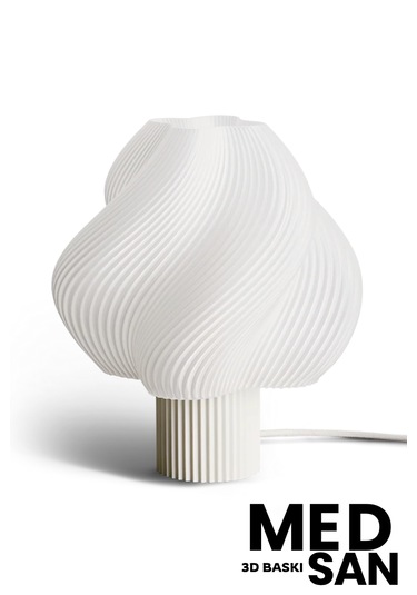 3d Baskı Modern Tasarım Lambader 35cm Krem