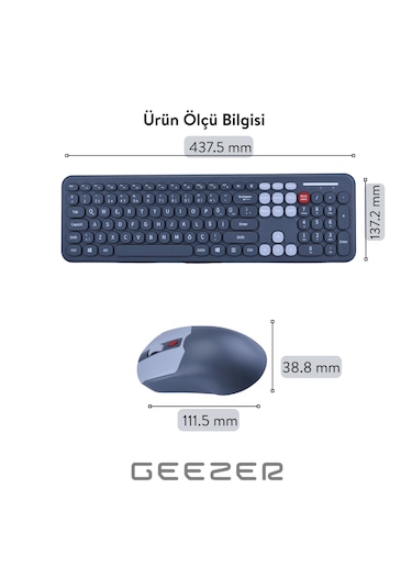 Soft Touch Kablosuz Klavye Mouse Set Gri + Beyaz Renk Smk-687 Diğer