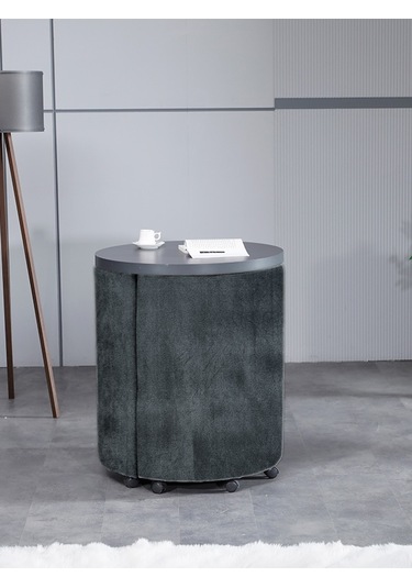 Marvel Tezgahlı Depolama Alanlı Tekerlekli Nubuk Kumaş Puf - Bench2