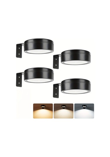 Xuweiwei Hotu 4 Adet Uzaktan Kumandalı Led Duvar Aplikasyonu Ayarlanabilir Manyetik Klips Işık 3 Renk Seçeneği Pil İle Çalışır Abs Plastik Beyaz