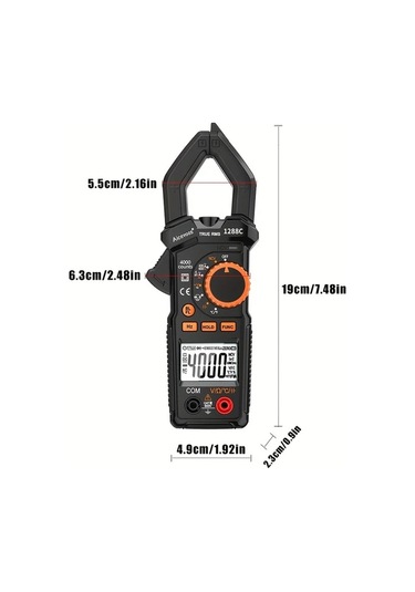 Xuweiwei 1288c Yüksek Hassasiyetli Dijital Kelepçe Metre Gerçek Rms 600a Voltaj Akım Test Cihazı Abs