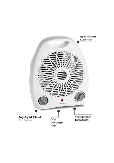 Goldmaster Summer Beyaz 2000 W Isıtıcı Fan