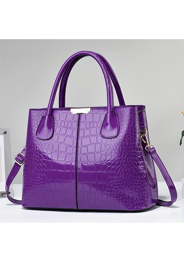 Trendy Timsah Desenli Tote Çanta