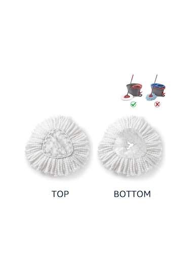 Maiyame Vileda Easywring Uyumlu Mikrofiber Mop Başlığı Üçgen Tipi, Islak/kuru Kullanım, Yıkama Uygun, 4 Adet, Beyaz