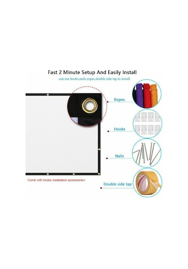 Geeroyoo Taşınabilir Katlanır 72 İnç Hd Projeksiyon Perdesi - Açık Hava & Ev Sineması 16:9 3d Uyumlu Jzr-gy