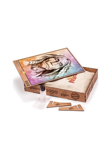 King Of Puzzle Yaşlı Kızılderili Ahşap Puzzle 1000 Parça