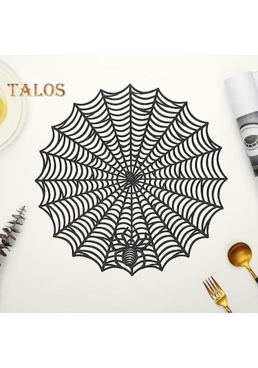 Altın Cadılar Bayramı Masa Yer Mat Yaratıcı Plastik Örümcek Web Yer Mat Su Geçirmez Yağ Yalıtım Kase Mat Amerikan Servis 56993601 Altın