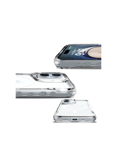 İphone Uyumlu 16 Kılıf Hptk Magsafe Şarj Özellikli T-max Magsafe Kapak-şeffaf Şeffaf