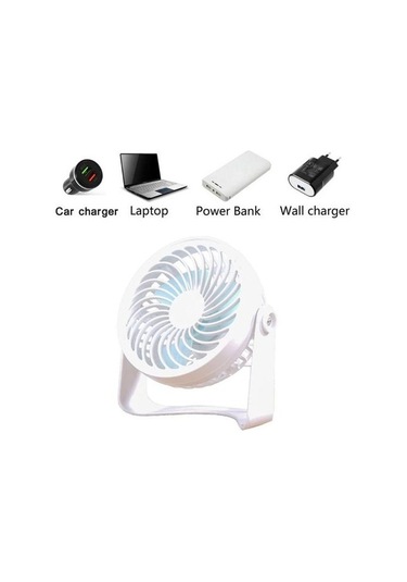 Güçlü Rüzgar Sessiz Usb Masa Masası Sessiz 2 Hız Ayarlanabilir 360 Derece Dönebilen Mini Kişisel Fan Ev Ofis Ah7ysr Beyaz
