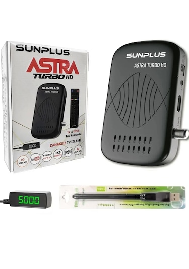 Sunplus Astra Turbo HD Full HD Çanaksız Uydu Alıcı + Akıllı Kumanda