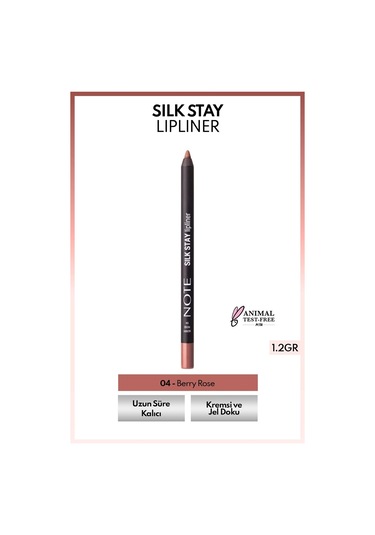 Note Cosmetique Silk Stay Lipliner Suya Dayanıklı İpeksi Dudak Kalemi 04 Berry Rose