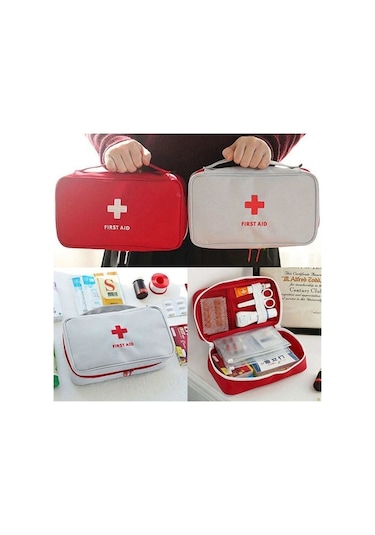 Tongxida Seyahat İlk Yardım Çantası Ev Acil Durum Kurtarma Kutusu Kırmızı