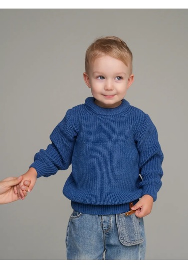 Djaza Kids Çocuklar İçin Örme Oversize Kazak 241271965 Mavi