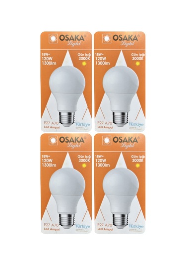 4 Adet Osaka 18w 120w Sarı Işık 3000k E27 Duylu Kalın Duy Led Ampul