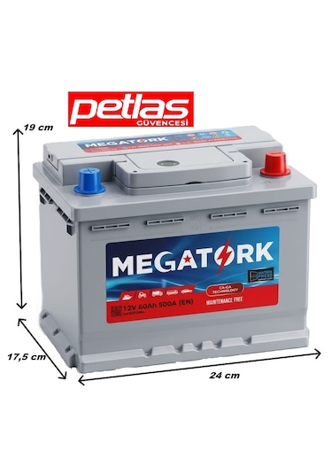 Megatork 12v 60ah 500a Standart Akü