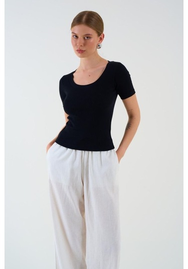 Kısa Kollu T-shirt - Siyah Siyah