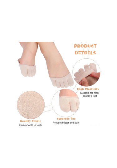 Padalink Kadınlar İçin 6'lı Set Yarı Ayaklı Kaymazsız Ayırıcı Parmak Çorap, Elastik Ölçek Us 6-9.5 , Uzun Yürüyüş/standing İçin Uygun Diğer