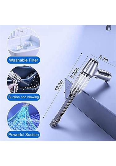 Amigaelegant Araba Elektrikli Süpürgesi, 12000pa Yüksek Güçlü Mini Taşınabilir Elektrikli Süpürge