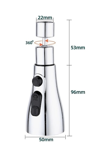 Ambition Mutfak Banyo Dokunun Musluk 360 Derece Döner Lavabo A Gümüş