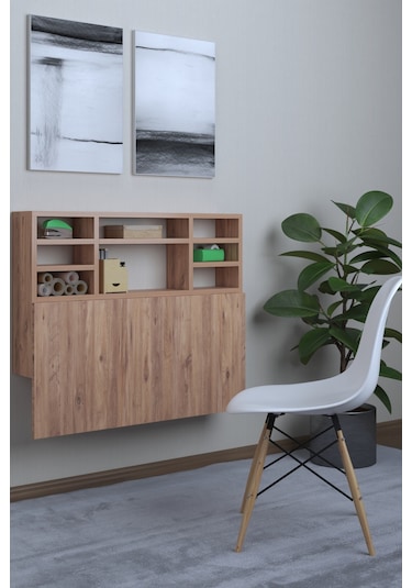 Dekorfim DF01104AC Duvara Monte Pratik Katlanır Raflı Kırma Mutfak ve Yemek Masası