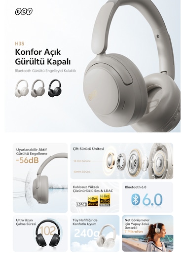 Qcy H3S Bluetooth 6.0 Kulak Üstü Kulaklık