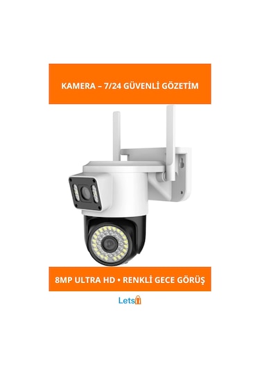 8mp Ultra Hd Çift Lensli Dış Mekan Wi Fi Kamera